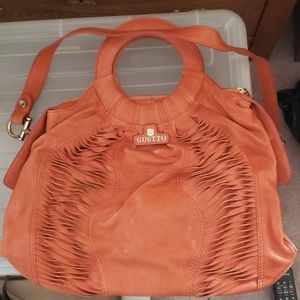 GUSTTO orange leather handbag